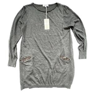 NEW Catwalk Studio Gray Sweater w\ Sequin L